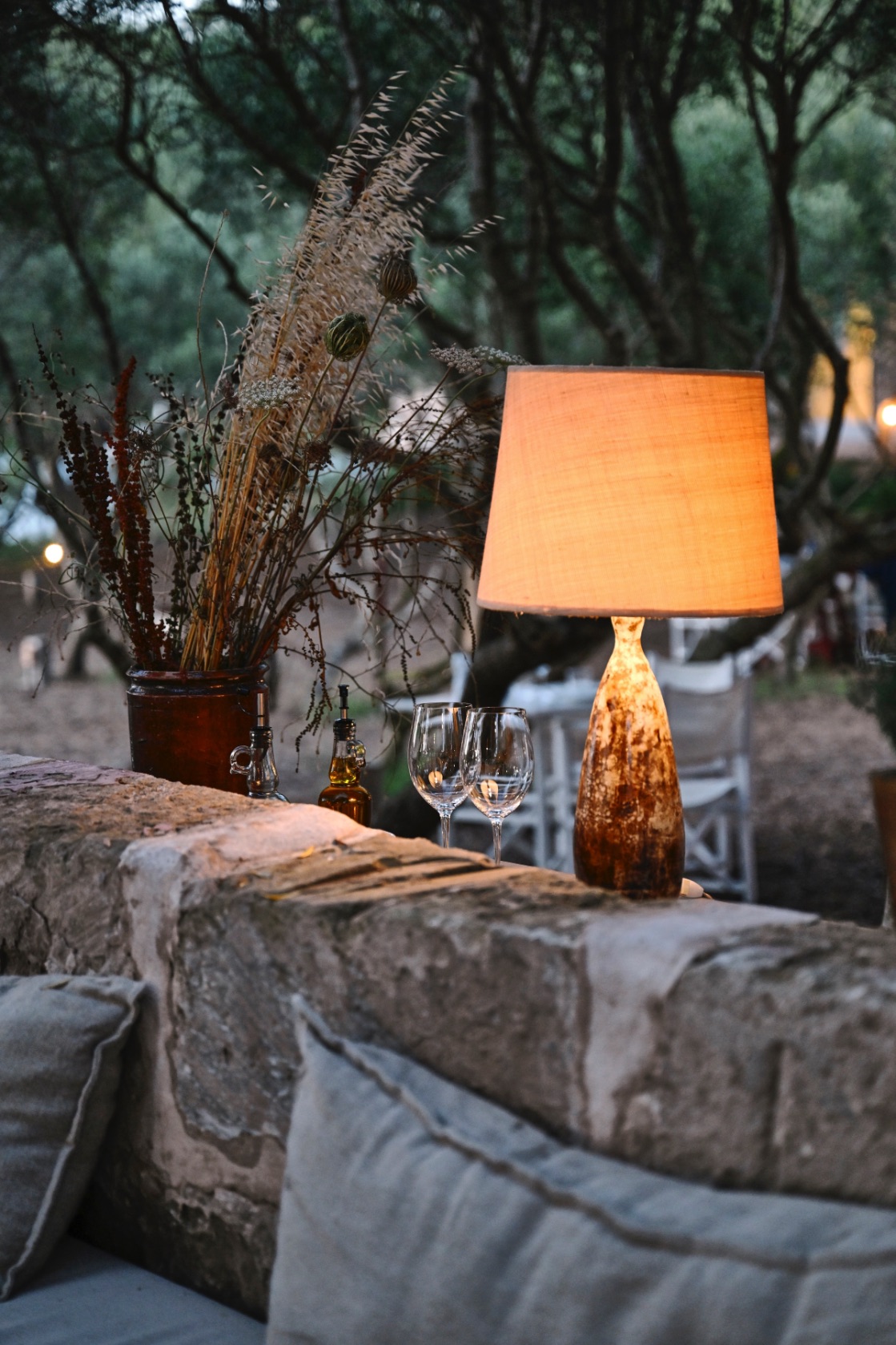 lantern on the table